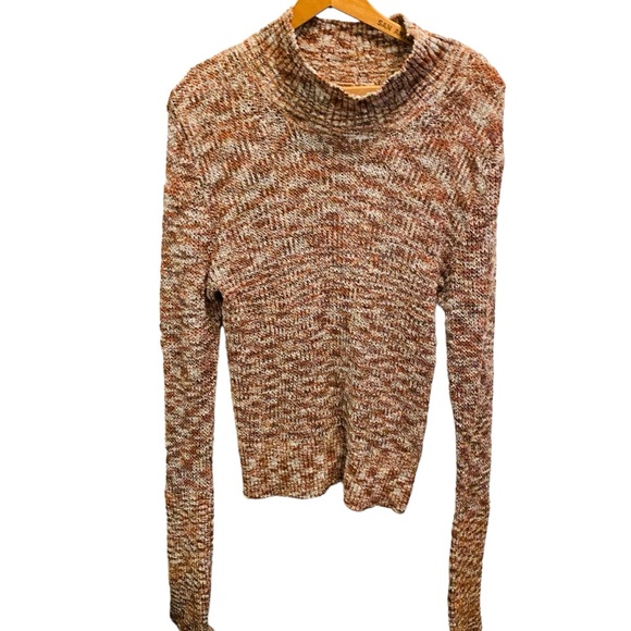 Free People Blair Space Dye Mock Neck Sweater in Black Coffee Combo - Picture 4 of 9